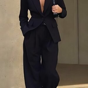 Traje negro oversize